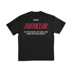 Back view of the black Dirtside Co Motoclub graphic T-shirt
